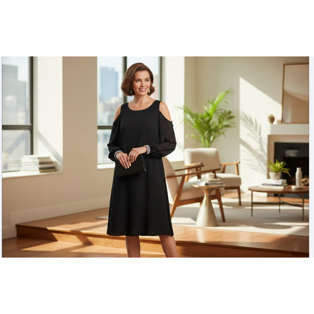 JBS Black evening cheer cold shoulder embellished nwt dress size 18w